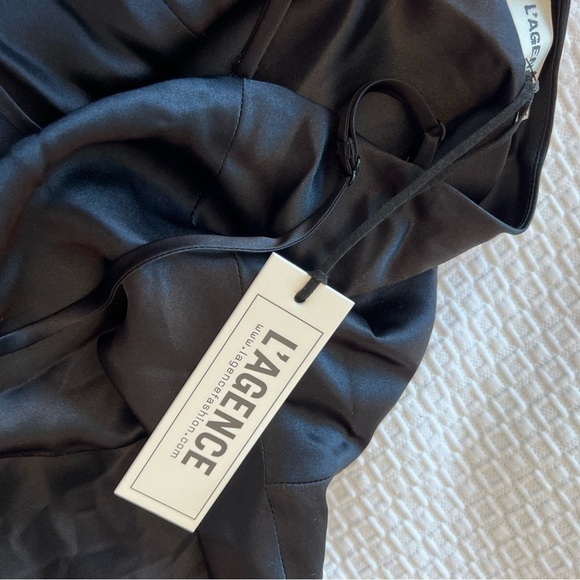 L'AGENCE NYLA COWL NECK MINI SLIP DRESS SILK CHARMEUSE - Picture 16 of 16